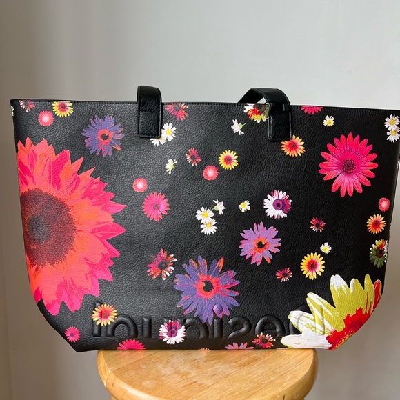 Desigual Reversible Floral Shopper Bag - Picture 3 of 8